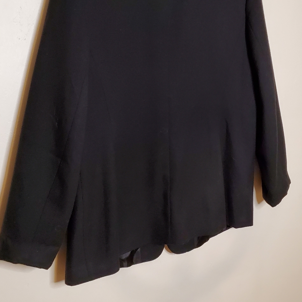 Black Boxy 80s Textured Vintage Blazer with Front Set In Pockets - Picture 8 of 11